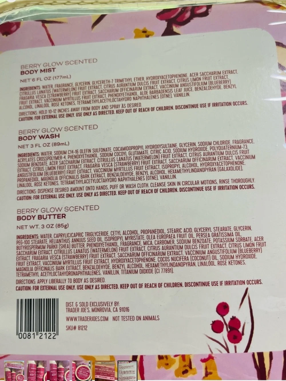Berry Glow Scented Body Set - Pink